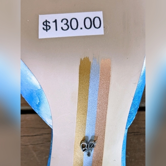 Sam Edelman Janessa Blue Floral Kitten Heels, Sz 6 - Picture 9 of 10